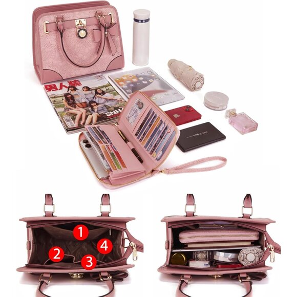 Fashion-Forward Medium Vegan Leather Handbags with Matching Wallet - Gift Ready! - Picture 5 of 6